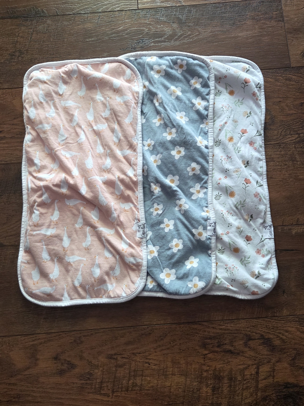 Set of 3 Copper Pearl Burp Cloths